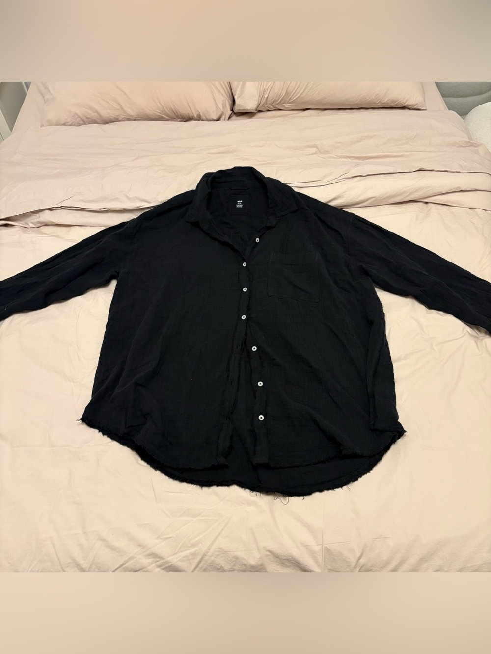 AERIE Black Button Down